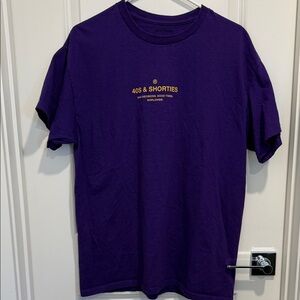 Men's 40s & Shorties Purple and Gold Tee Shirt Size Lg